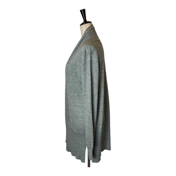 Repeat Easy Knit Sweater Women Small Gray Knit Open Front Long Line Cardigan - Picture 7 of 11